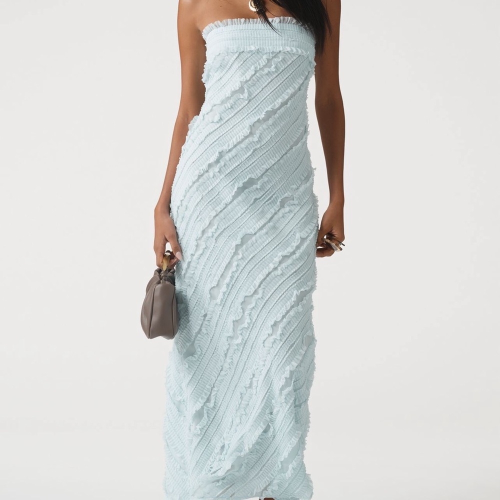 Anthropologie - Endless Rose Strapless Textured Column Midi Dress